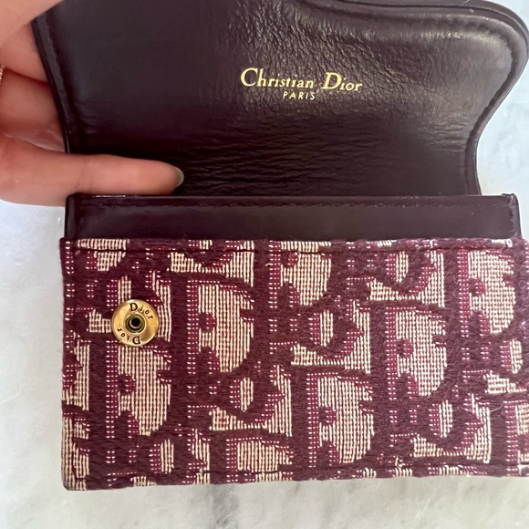 ❌SOLD❌ AUTHENTIC DIOR RED OBLIQUE SADDLE FLAP CARD HOLDER - Picture 7 of 10